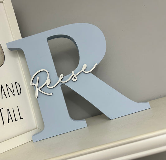 Nursery letters Personalised letters , New Baby gift Signature Letters -  Light Blue