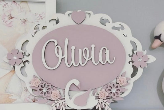 Swan themed personalised door signs