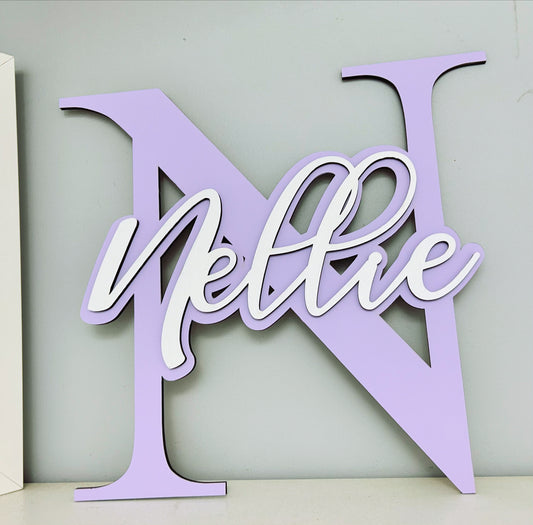 Personalised Name Door Sign Nursery decor 20cm Lilac