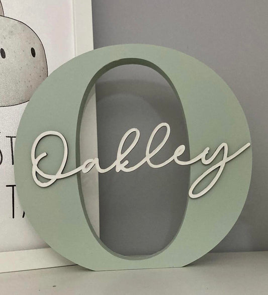 Nursery letters Personalised letters , New Baby gift Signature Letters -  Light Sage