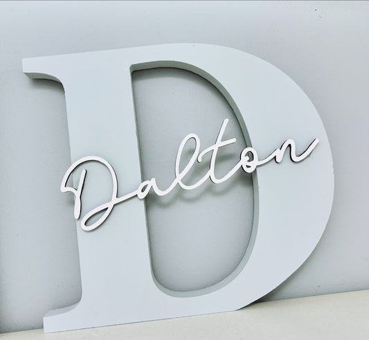 Nursery letters Personalised letters , New Baby gift Signature Letters -  Light Grey